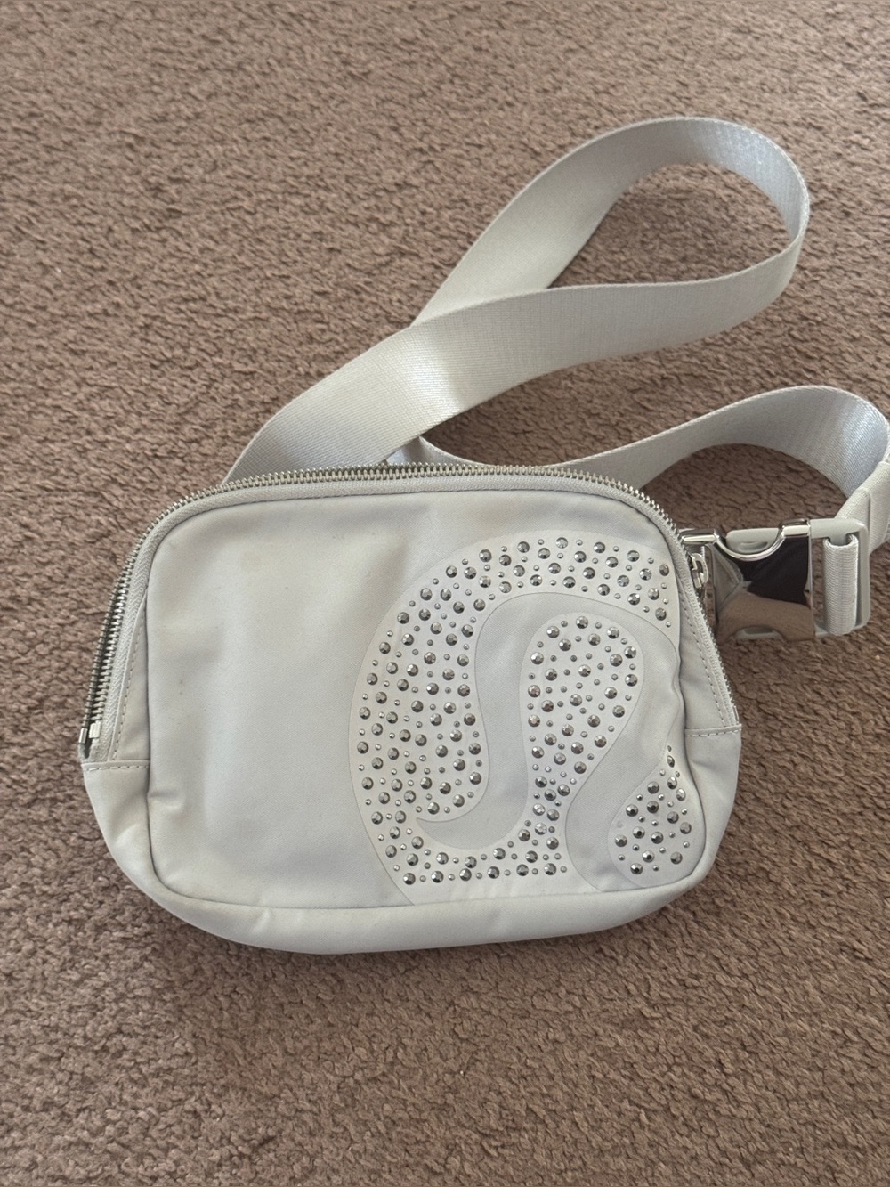 Lululemon White Studded Crossbody Bag belly bag